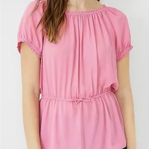 Ann Taylor NWT Chain Ruffle Sleeve Peplum Top, Small, Brand new without tags
